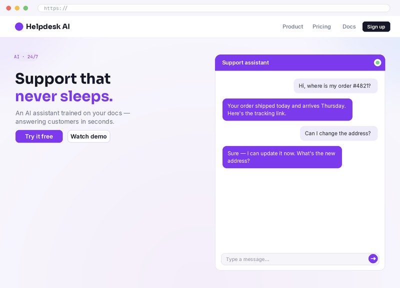 SaaS & servizi — anteprima progetto demo